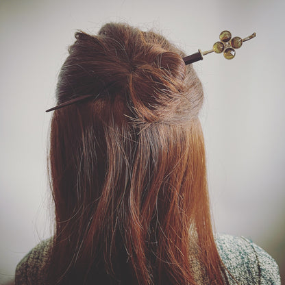 着せ替えかんざし パープル 虹 花 木製 TAMARUSAN