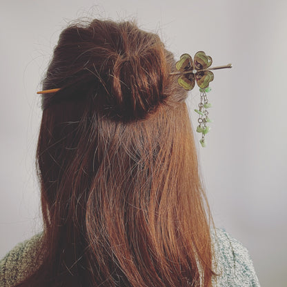 着せ替えかんざし 花 木製 虹 パープル TAMARUSAN