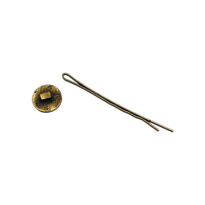 ヘアピン 丸 蝶 オレンジ イエロー TAMARUSAN