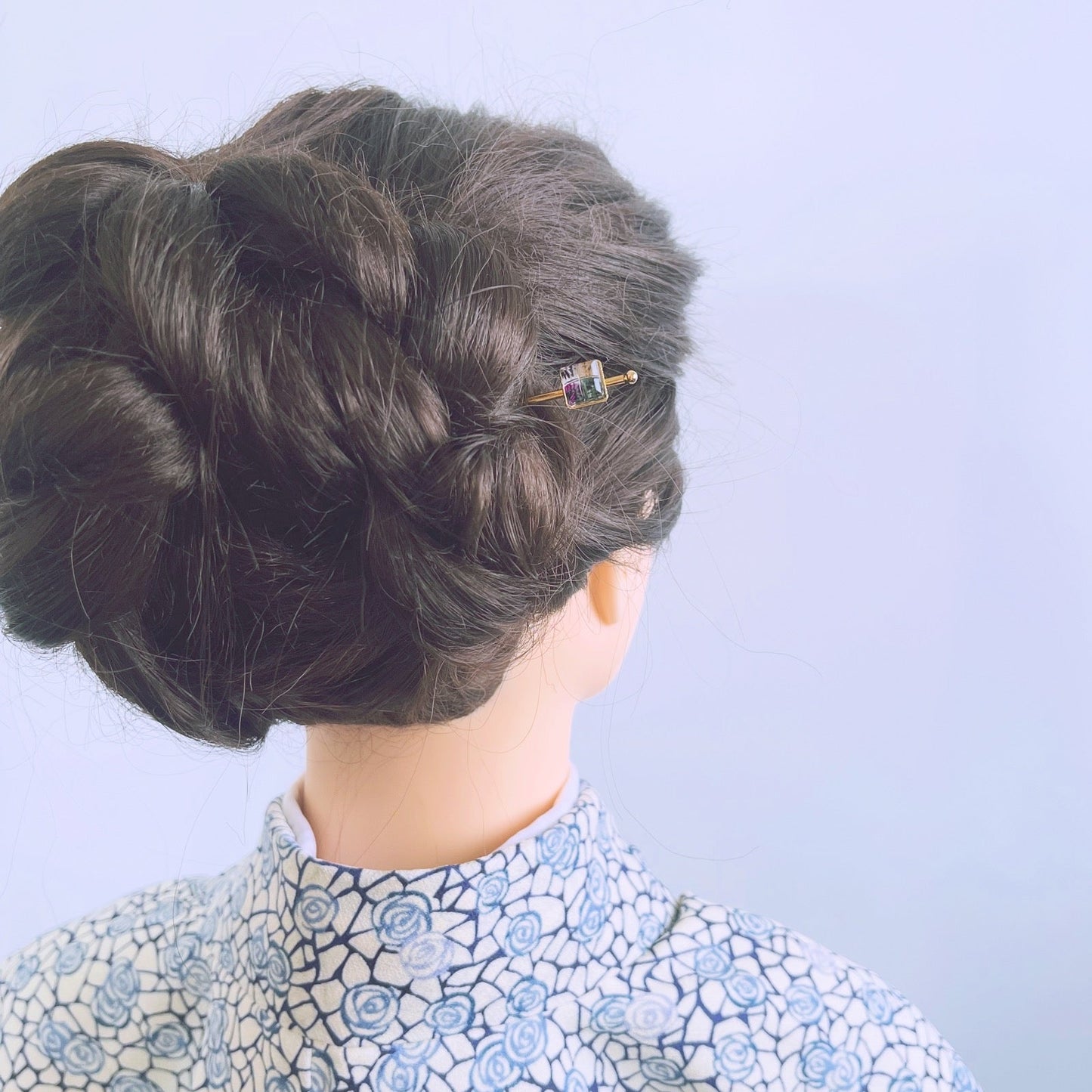 短いかんざし ゴールド 紫 四角 TAMARUSAN