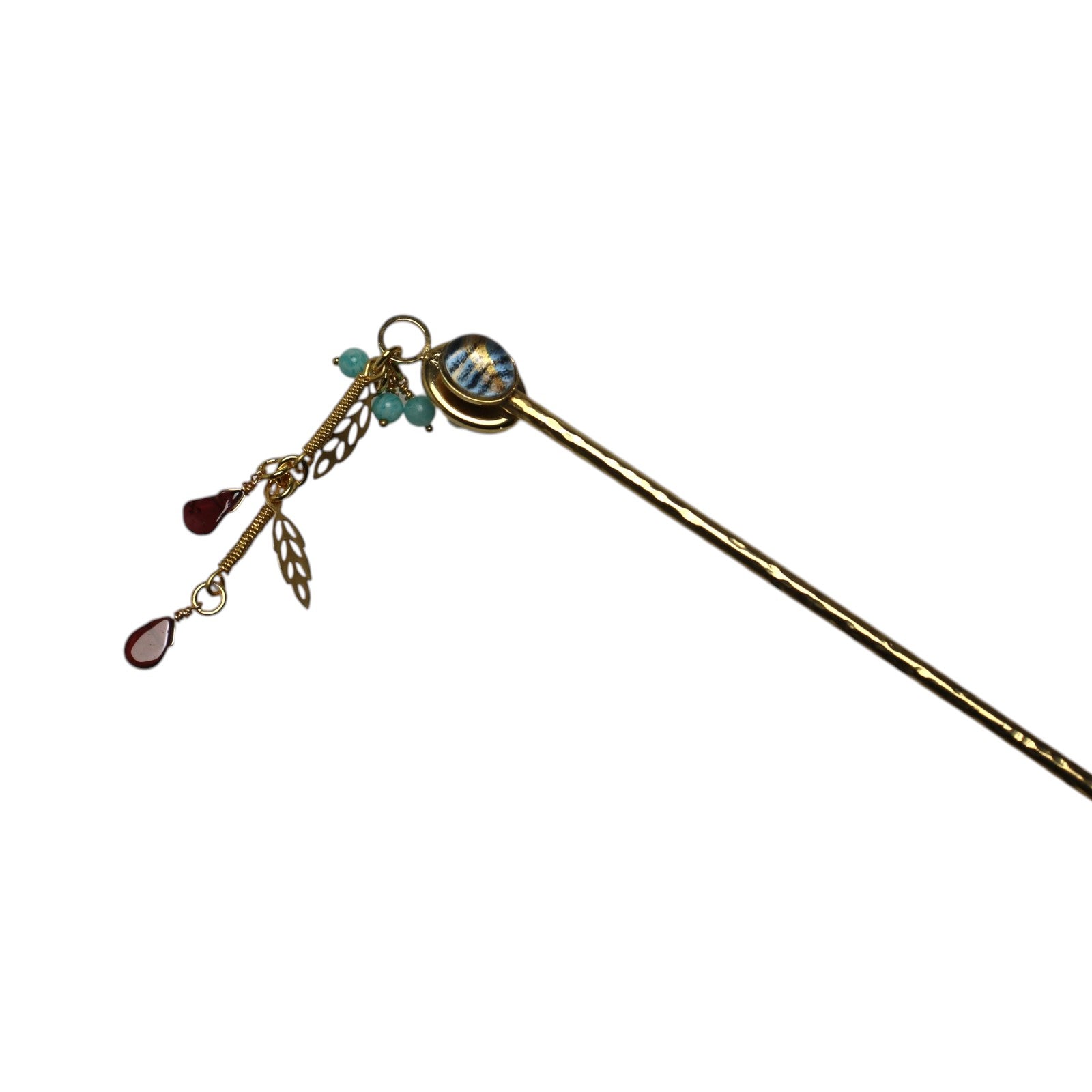 短いかんざし ゴールド 紫 四角 TAMARUSAN