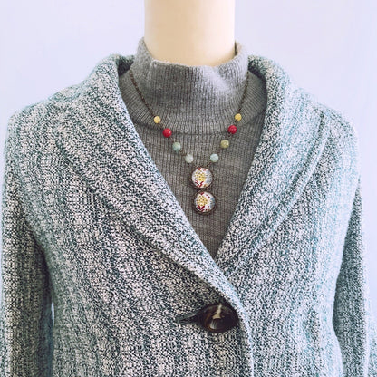 ネックレス ジャングル模様 マルチカラー ネックレス