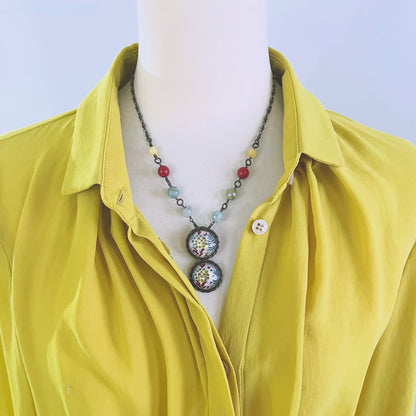 ネックレス ジャングル模様 マルチカラー ネックレス