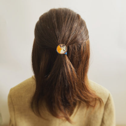 ヘアゴム シンプル 丸 オレンジ パンジー 高級 TAMARUSAN
