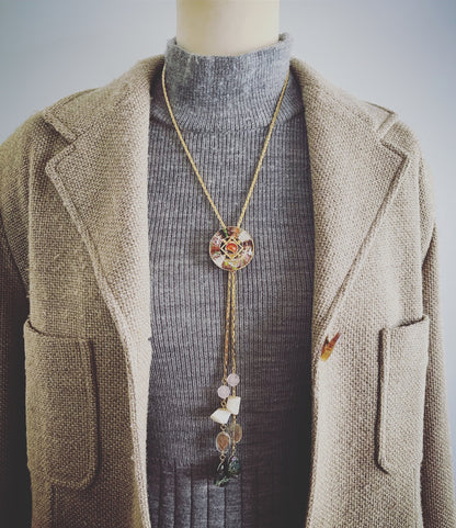 チェーンループタイ イエロー パンジー 24k ドーナツ型 TAMARUSAN