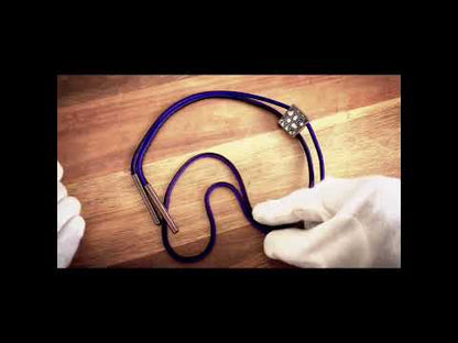 組紐ループタイ 黒 亀甲 正絹 四角