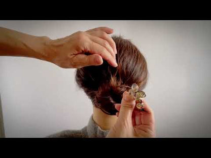 コーム 蝶 アンティーク風 マルチカラー