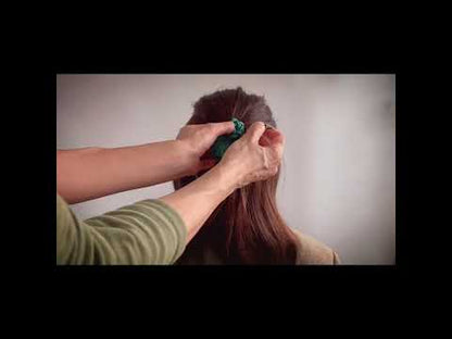 かんざしバレッタ 組紐 シルク 水引 アーガイル グリーン