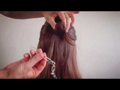 ミニかんざし 飛行機 青 オニキス