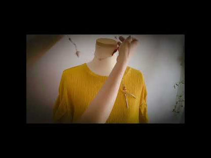 ラリエット ネックレス ピンク リボン