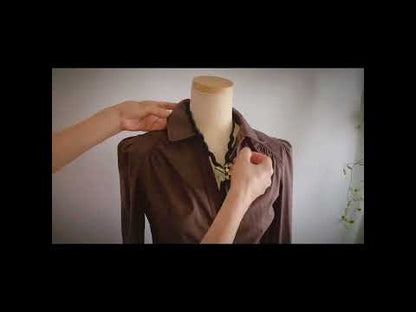 リボンループタイ 蝶 白黒