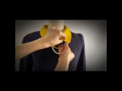 襟飾りクリップ 淡水パール 花 葉っぱ ピンク