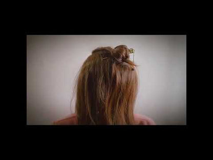 二股かんざし 市松 白黒