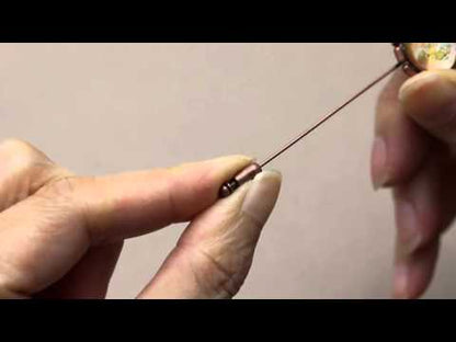 ハットピン 花 赤 アンティーク風