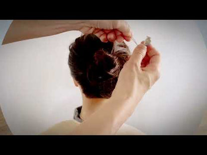 パッチン留め 水色 手描き