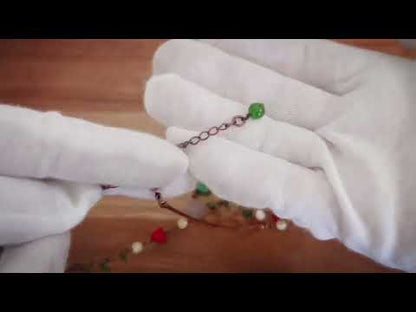 ネックレス 緑 アンティーク風 水引