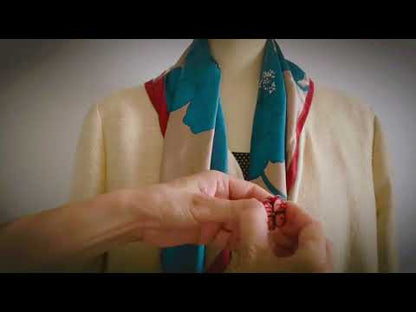 スカーフ留めクリップ  赤 ピンク 血赤珊瑚