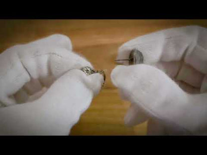 フープピアス 水色 楕円 渦巻き