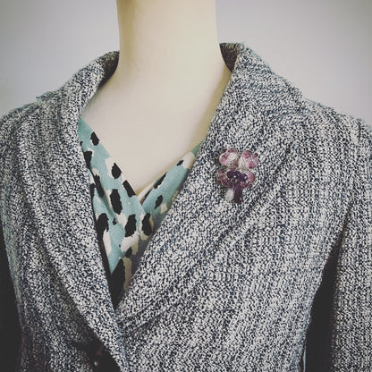 ブローチ パープル アメジスト 花 楽譜 TAMARUSAN