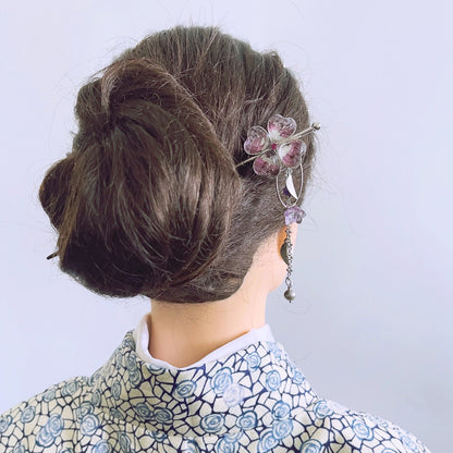 着せ替えかんざし 花 ピンク 木製 音符 TAMARUSAN