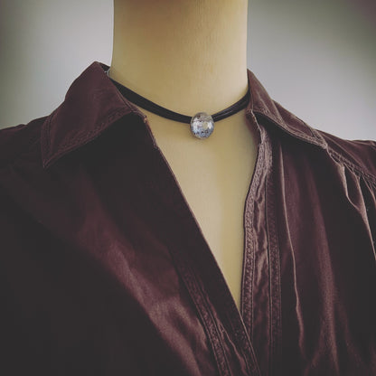 ２連 革紐チョーカー 音符 ブルー TAMARUSAN