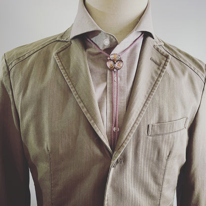 組紐ループタイ ピンク 楽譜 絹 TAMARUSAN