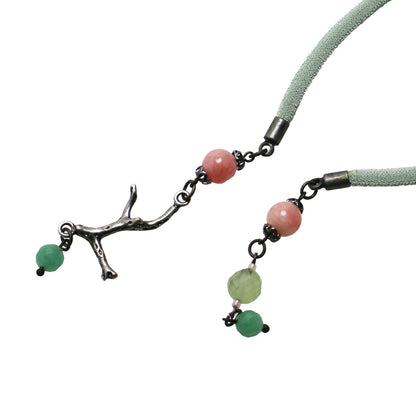 リボンループタイ マルチカラー グリーン ネックレス