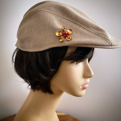 ブローチ 赤 珊瑚 花 軽量 TAMARUSAN