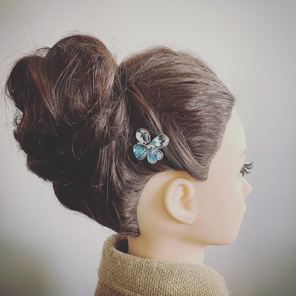 ヘアピン 蝶 青 飾り取り外し可能 TAMARUSAN