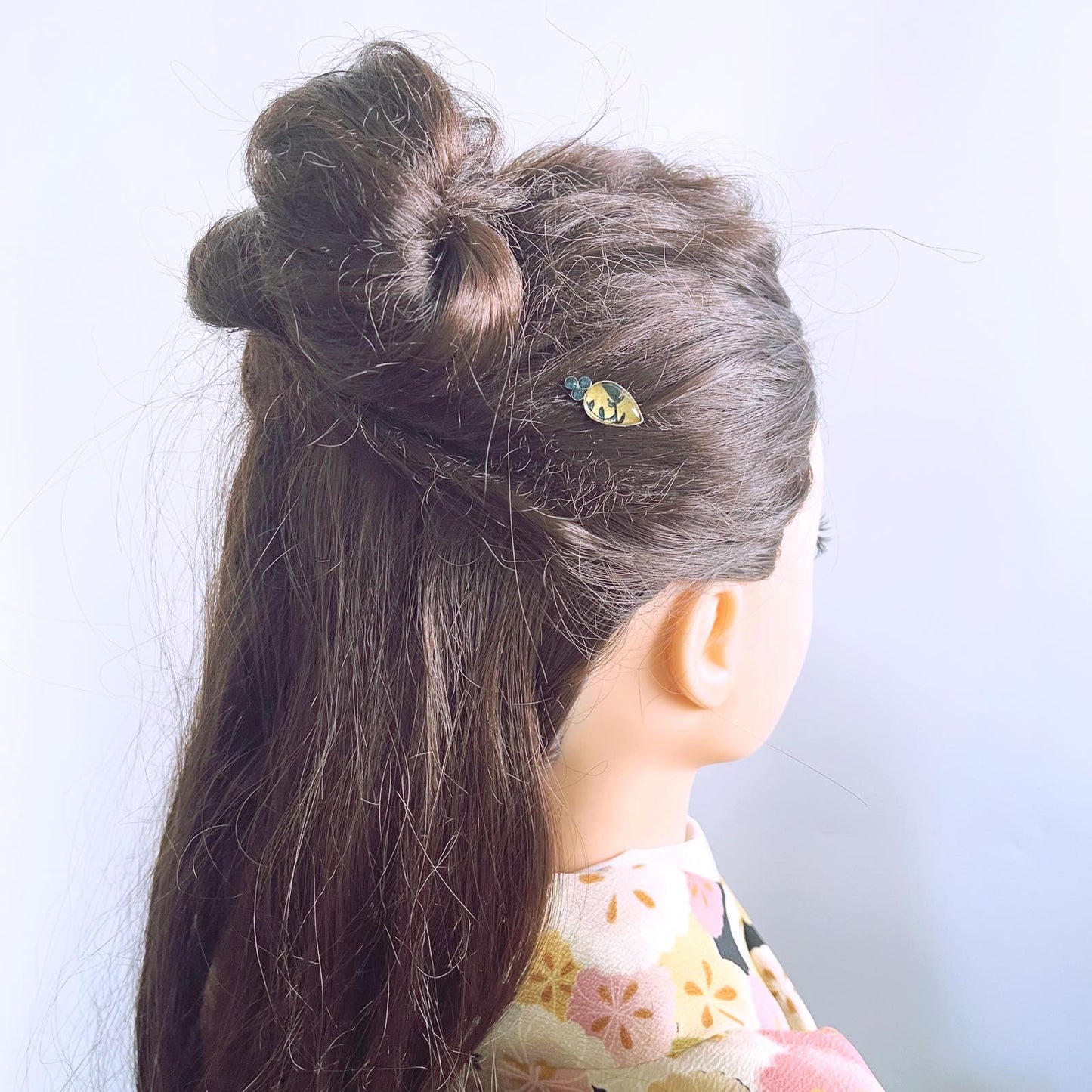 ヘアピン 青 花 高級 贈り物 高級ヘアピン
