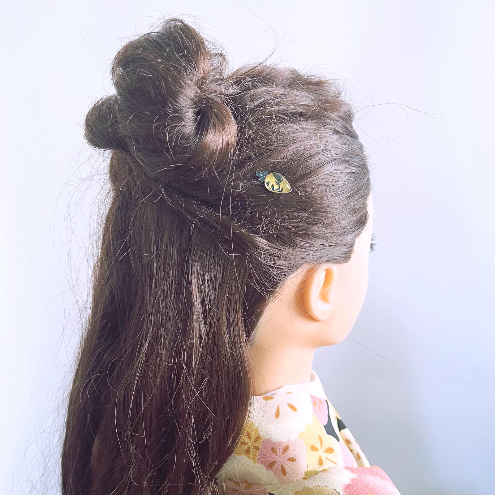 ヘアピン 青 花 高級 贈り物 高級ヘアピン