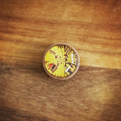 帯留め 赤 花 レトロ 帯留め