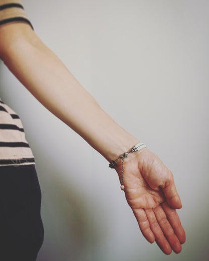 羽織紐 ブレスレット 水色 薔薇 根付