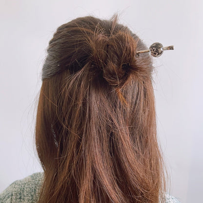 かんざし 銀製 シルバー925 さくら 黒 TAMARUSAN