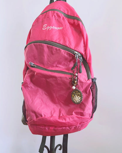 バッグチャーム アンティーク風 白 茶 TAMARUSAN