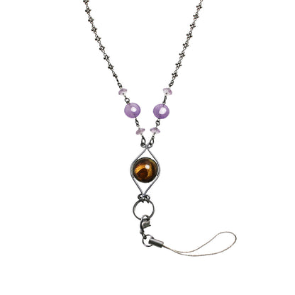 IDホルダー ネックストラップ 紫 ネックレス ネックストラップ