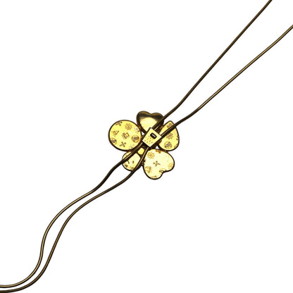 ネックレス 花 チェーンループタイ式 緑 24k ループタイ