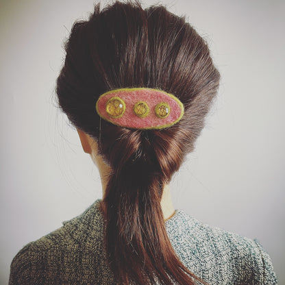 バレッタ 和風 フェルト ピンク TAMARUSAN