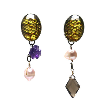 イヤリング 水色 ハート アマゾナイト TAMARUSAN