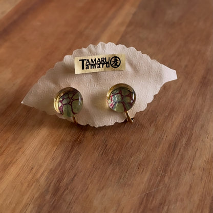 イヤリング 水色 シンプル 水面 金 おしゃれ クリップイヤリング