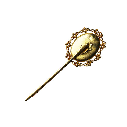 ヘアピン 金 水色 楕円 大 TAMARUSAN