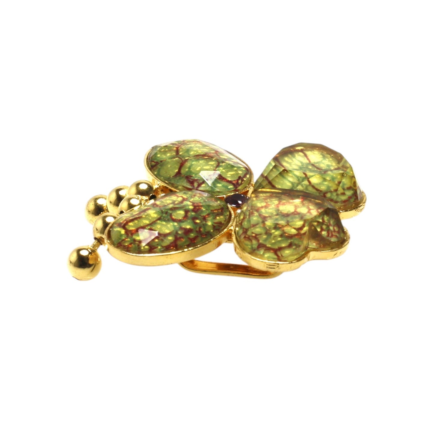 帯留 蝶 ゴールド 水面 TAMARUSAN