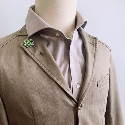 ハットピン 緑 アンティーク風 四ツ葉 TAMARUSAN