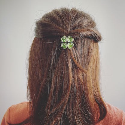 ヘアゴム 緑 スイカ クローバー 花 TAMARUSAN