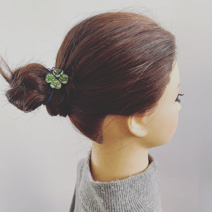 ヘアゴム 緑 スイカ クローバー 花 TAMARUSAN
