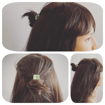 ヘアゴム すいか 緑 四角 TAMARUSAN