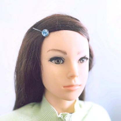 ヘアピン ユリ 青 和装 高級ヘアピン