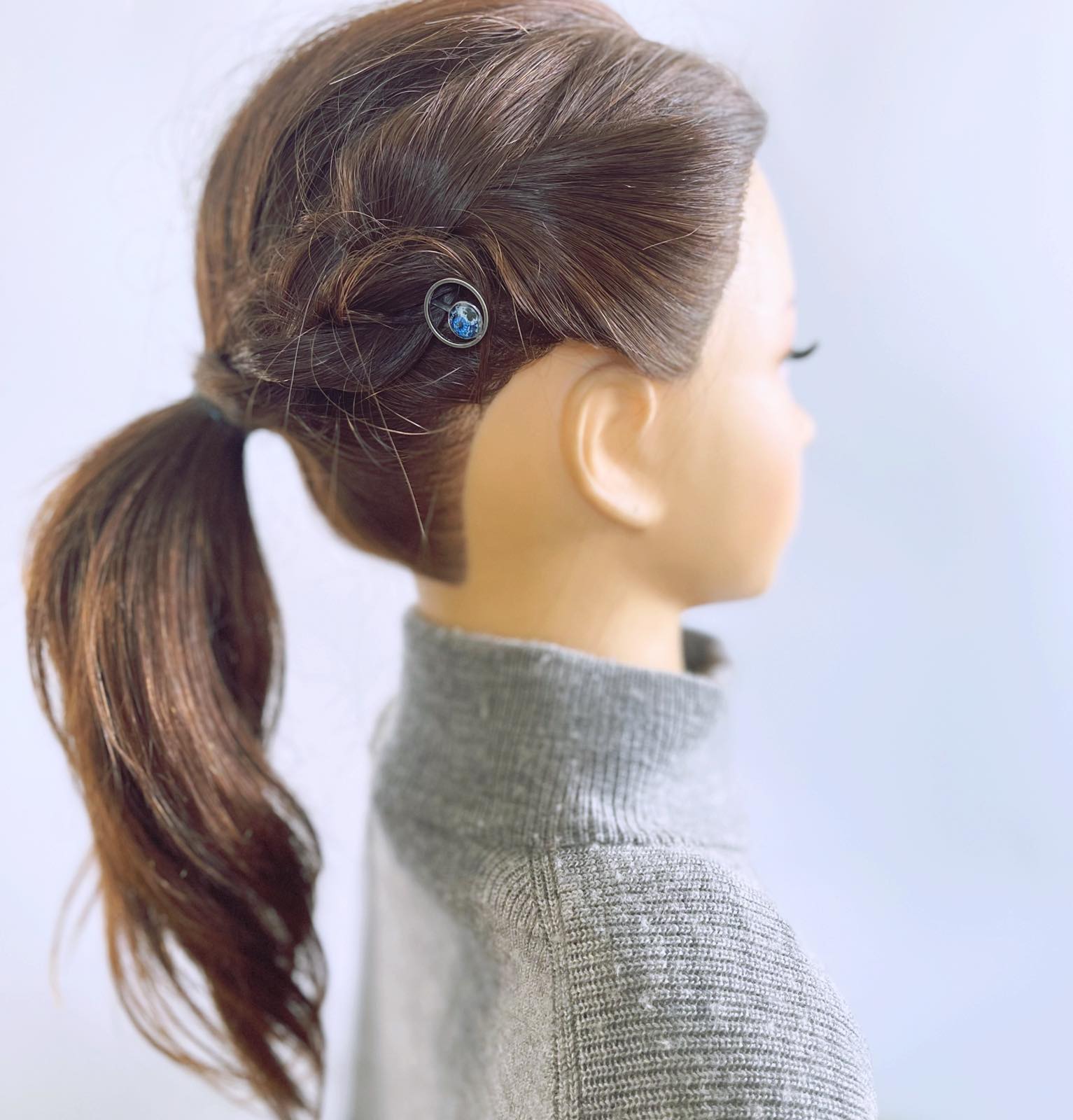 ヘアピン トランプ 青 丸 メンズ 高級ヘアピン