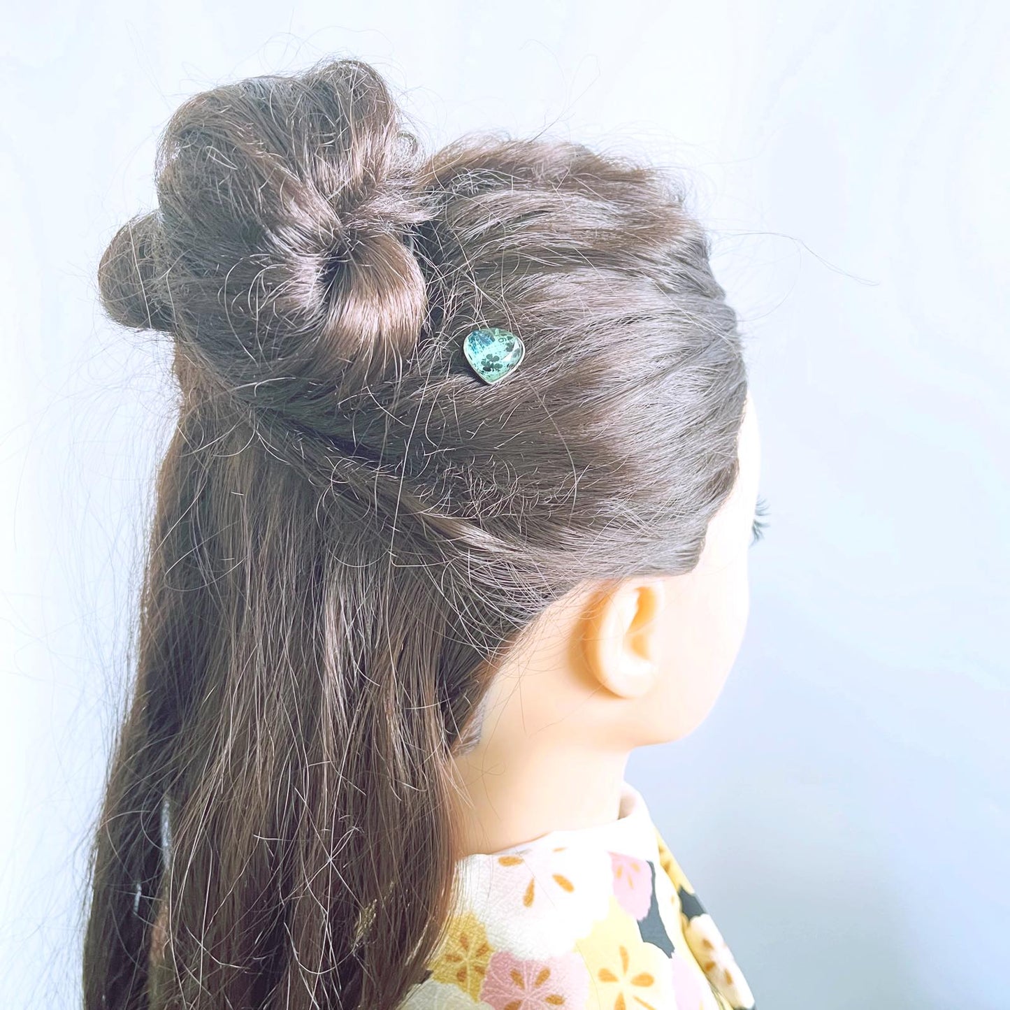 ヘアピン トランプ ハート 青 高級ヘアピン