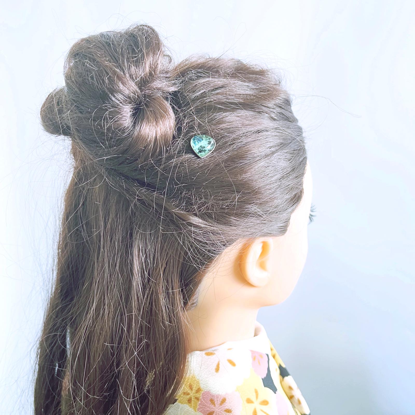ヘアピン トランプ ハート 青 高級ヘアピン